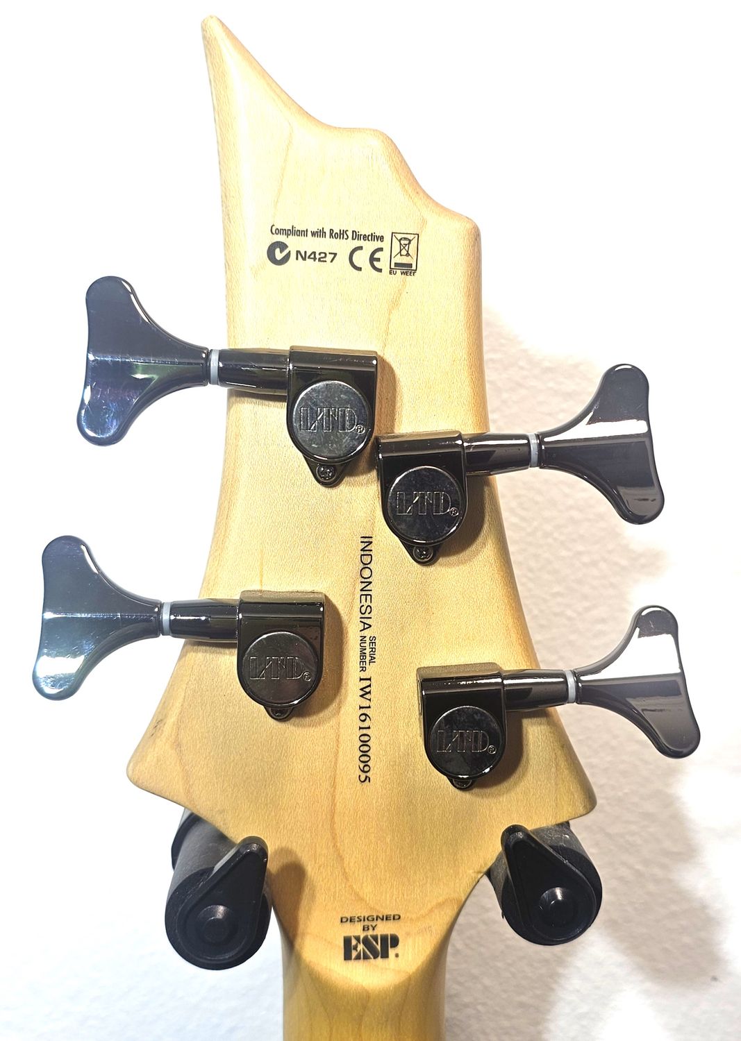 ESP LTD B-154 DX Electric Bass Guitar - Honey Natural 2016 Model
