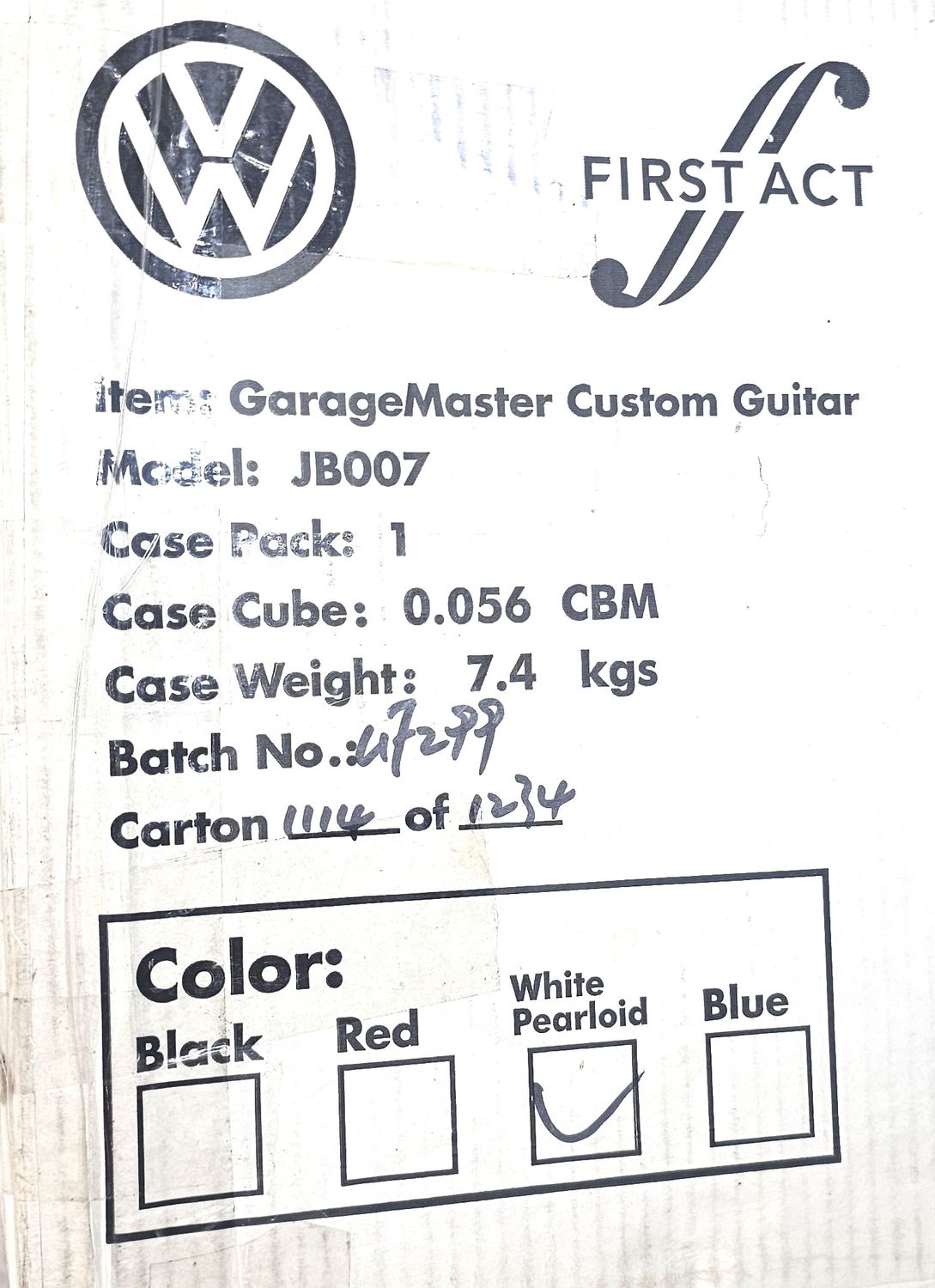 First Act Garage Master Limited Edition Volkswagen Electric Guitar NEW!