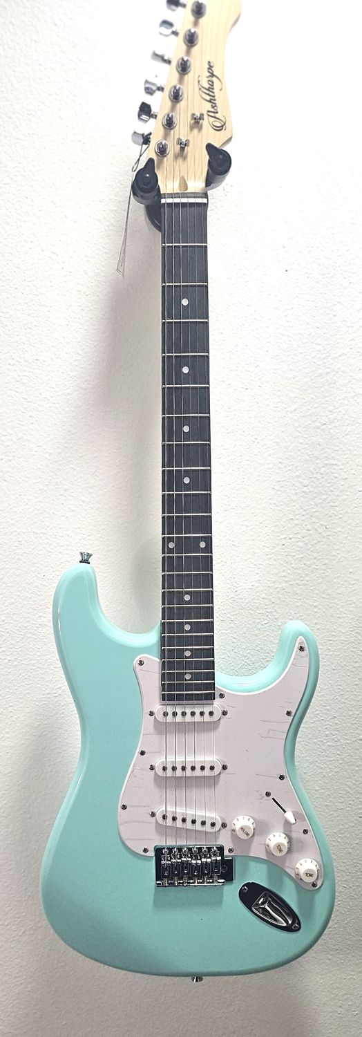 NEW Ashthorpe 39-Inch Electric Guitar (Mint Green-White),
