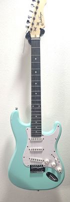 NEW Ashthorpe 39-Inch Electric Guitar (Mint Green-White),