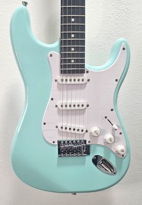 NEW Ashthorpe 39-Inch Electric Guitar (Mint Green-White),