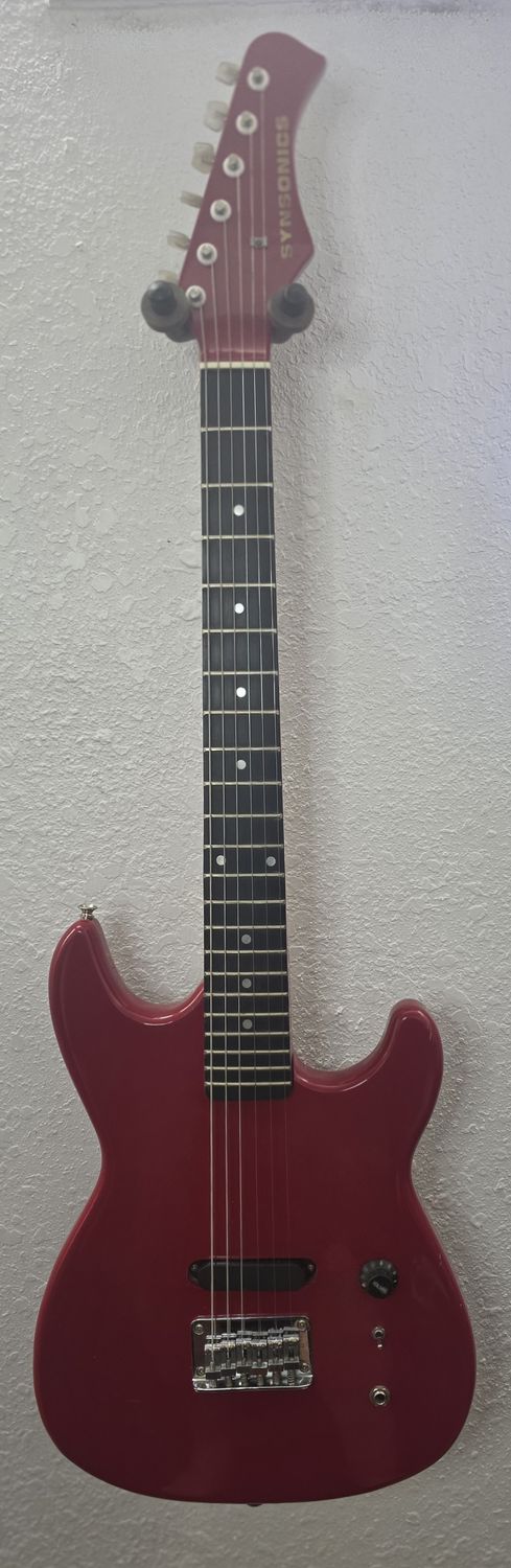 Synsonics 7010S 1980s Red Travel Guitar
