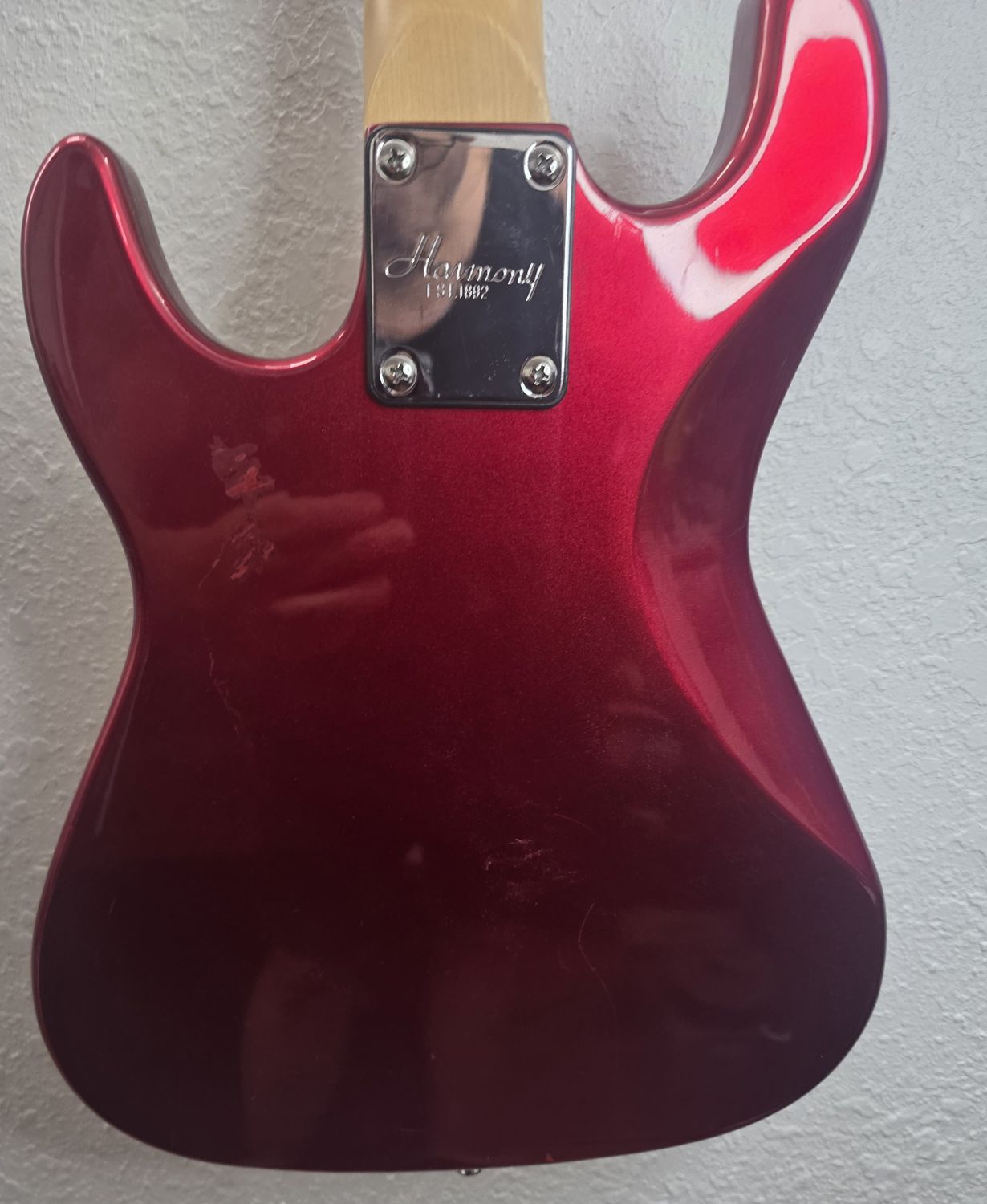 Harmony H80 Vintage 1990's Mini Strat Style Electric Guitar - Candy Apple Red