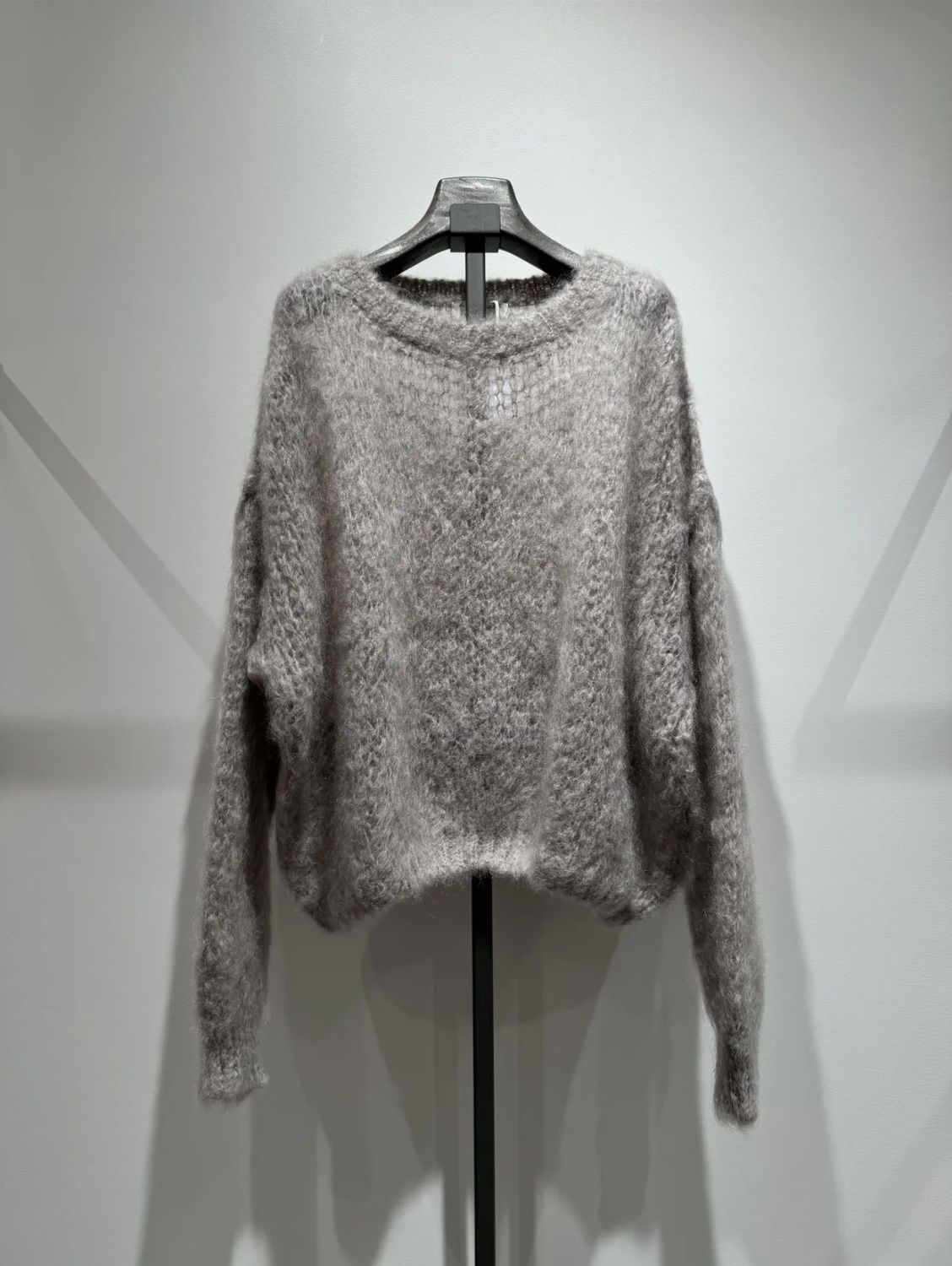 Pull mohair balonmouw - Taupe TU