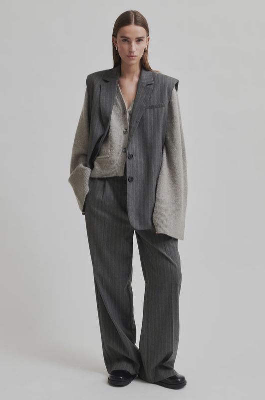 Oversize Waistcoat-Hollanda-Grey Melange
