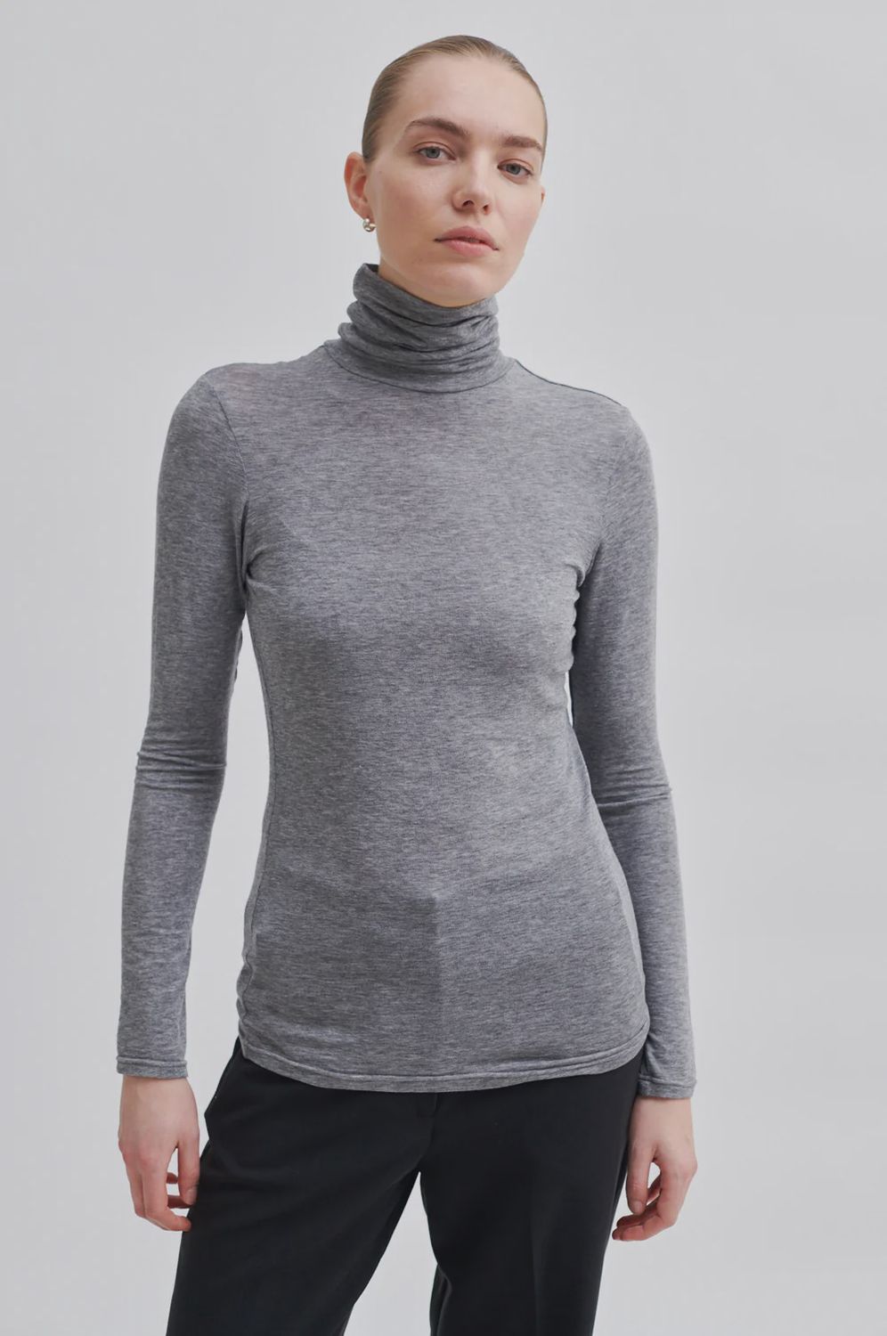 Matima T-neck Tee -  Grey Melange