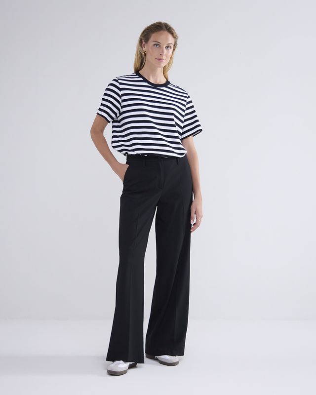 Trousers Viscose Blend Stretch Black