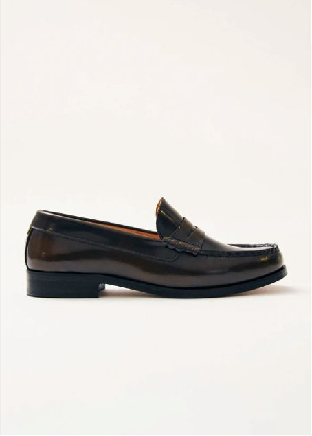 Brushed Coffee Brown Leather Loafers