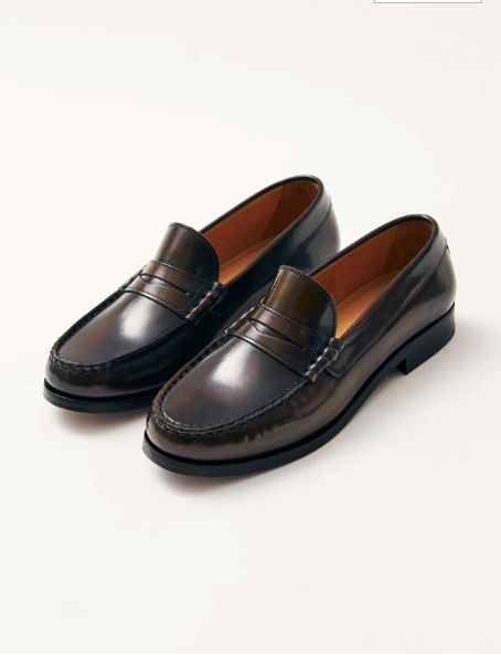 Brushed Coffee Brown Leather Loafers