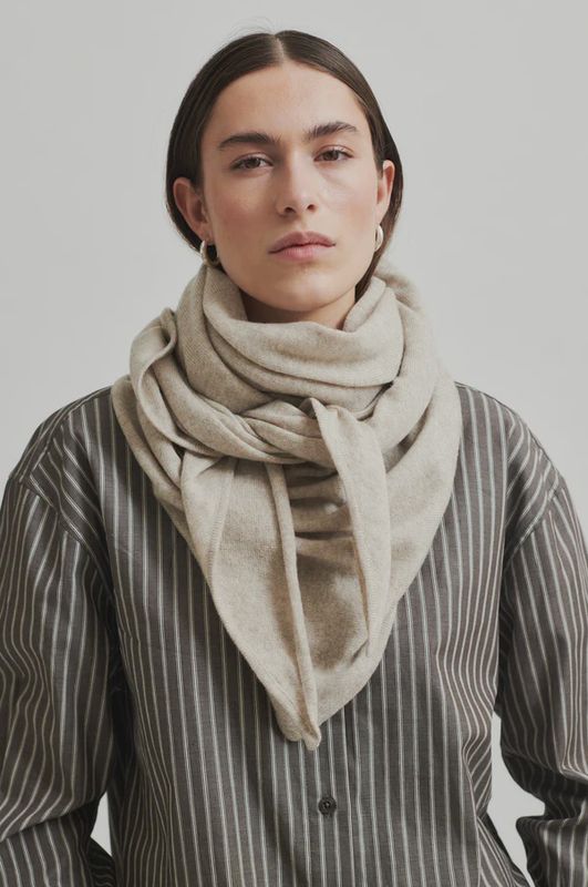 Warming Knit Scarf - Beige Melange