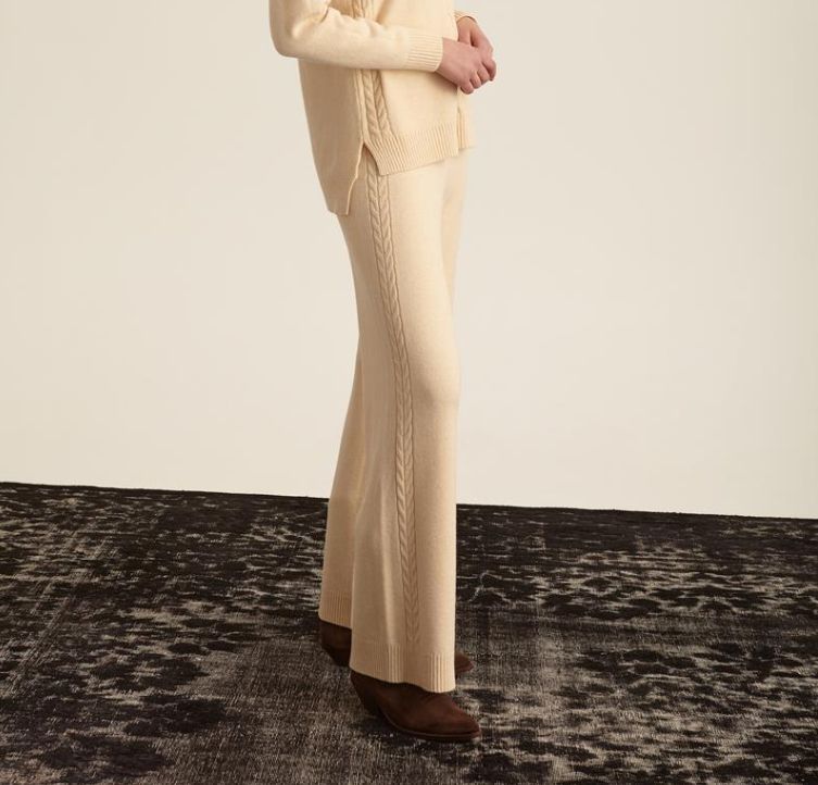 Pantalon  met Kabelprint - Camel