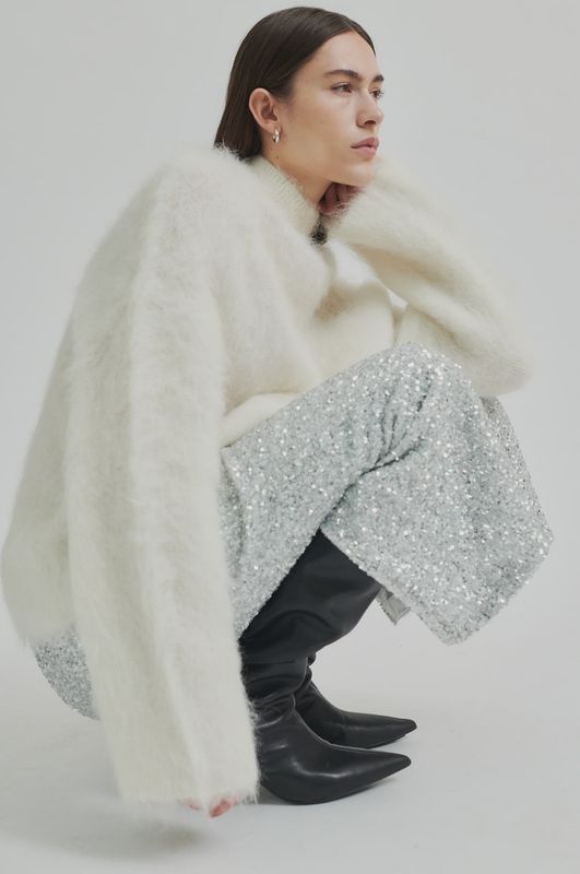 Isaky Knit T-Neck- Ecru