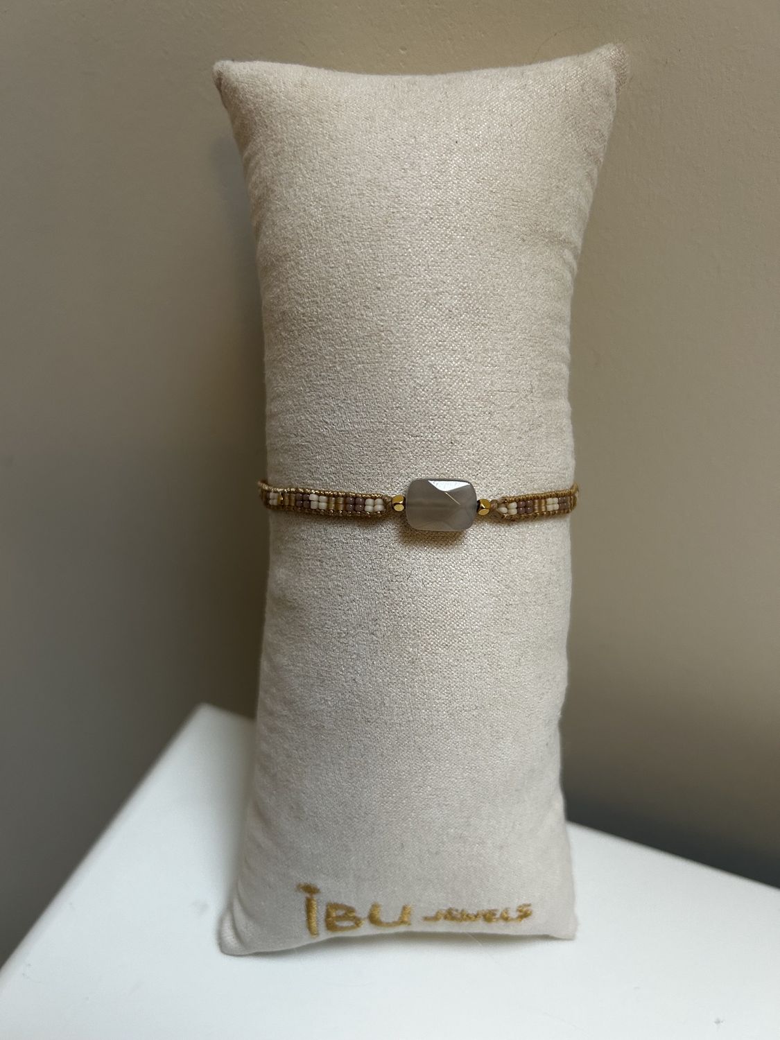 Beige White Stone Bracelet