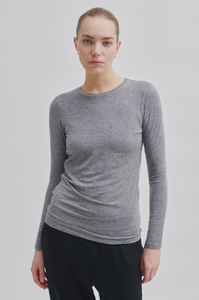 Matima O-neck Tee - Grey Melange