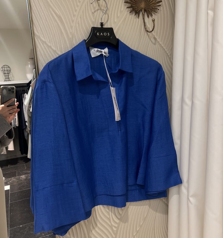 Korte Linnen Blouse - Bluette