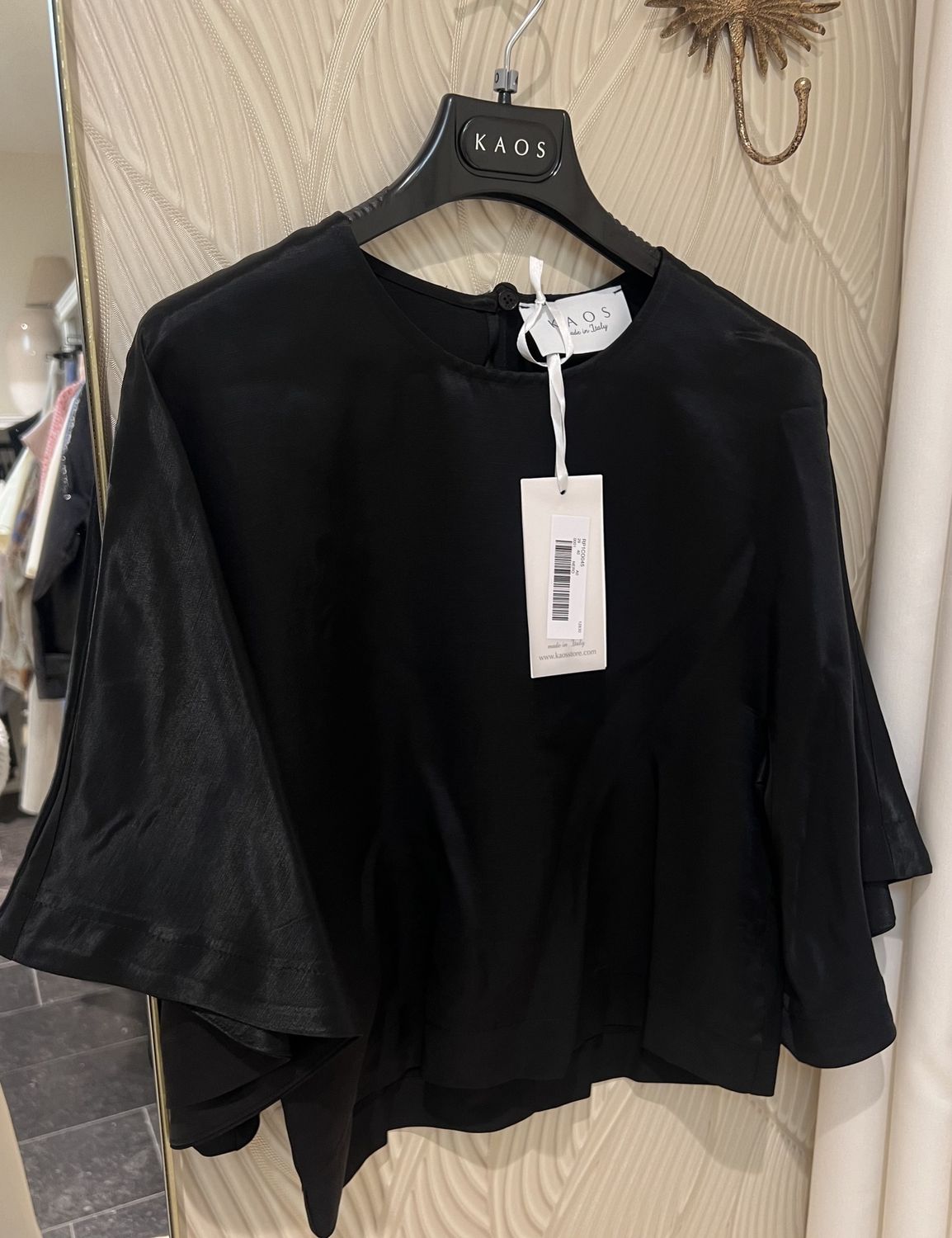 Korte Blouse Viscose - Nero