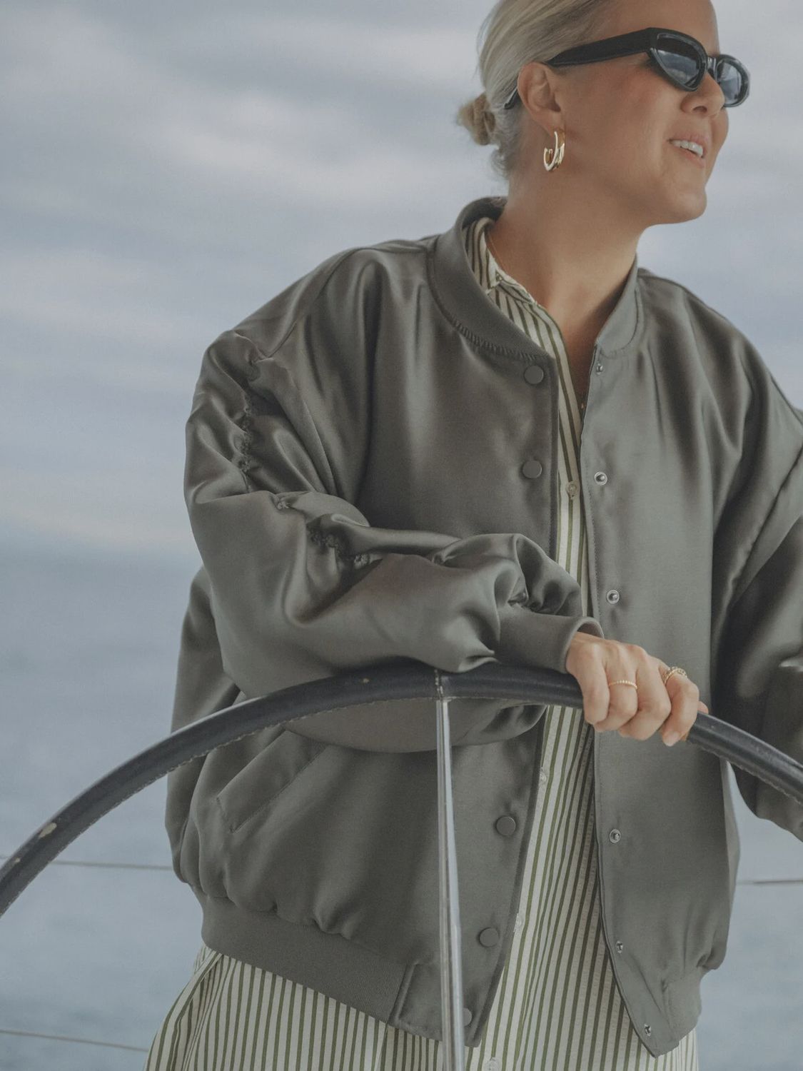 Bomber Met Volants Reese - Khaki