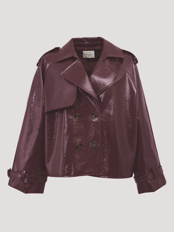 Vegan Leather Trench - Bordeaux