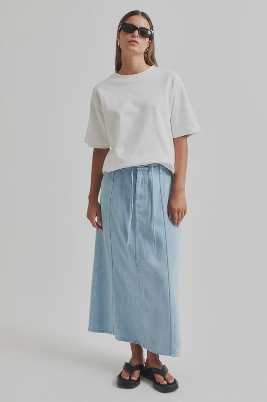 Irvin Denim Skirt - Light  Blue Denim