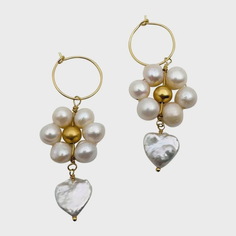 Flower Heart Earring