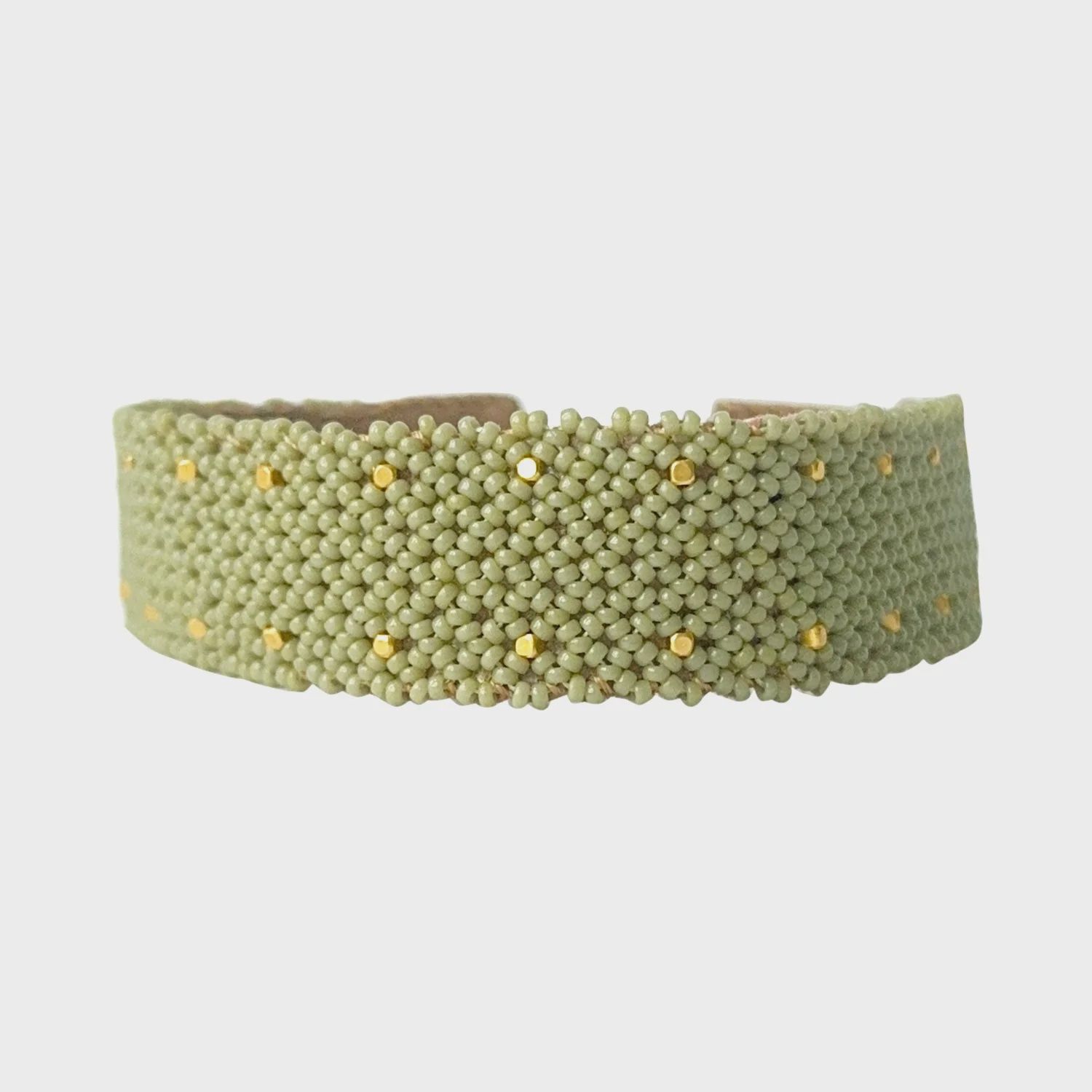 Bracelet Eddy Beaded Leather - Cactus