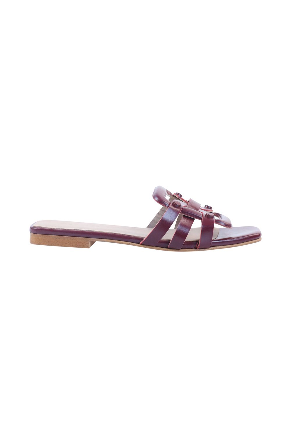 Leonie Slipper - Sunny Merlot Leather