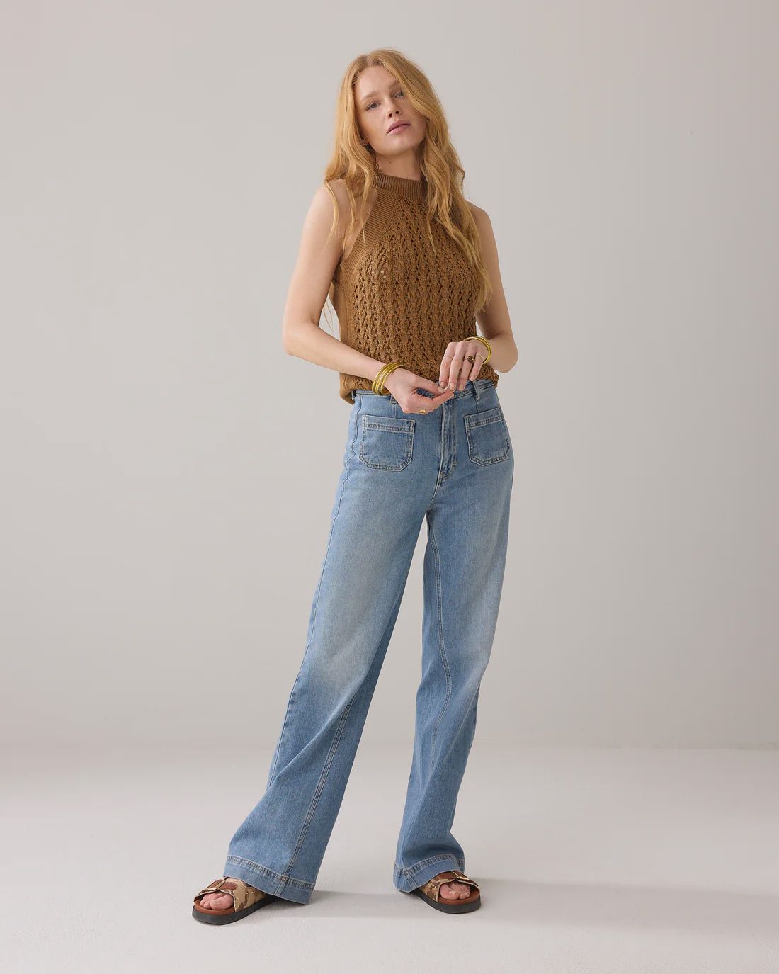 Lichte Flared Jeans - Vintage Blue