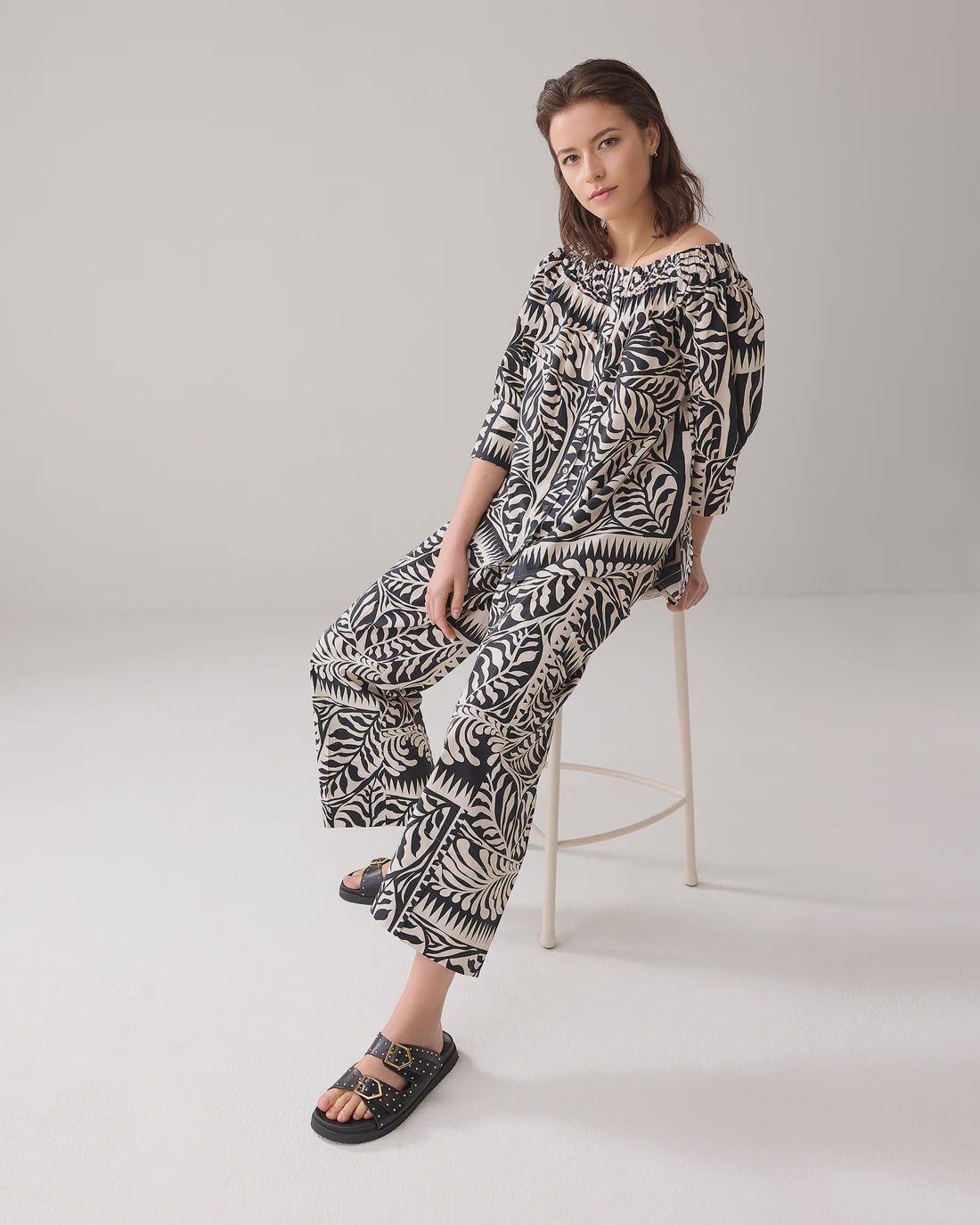7/8e Broek Two-Tone - Black