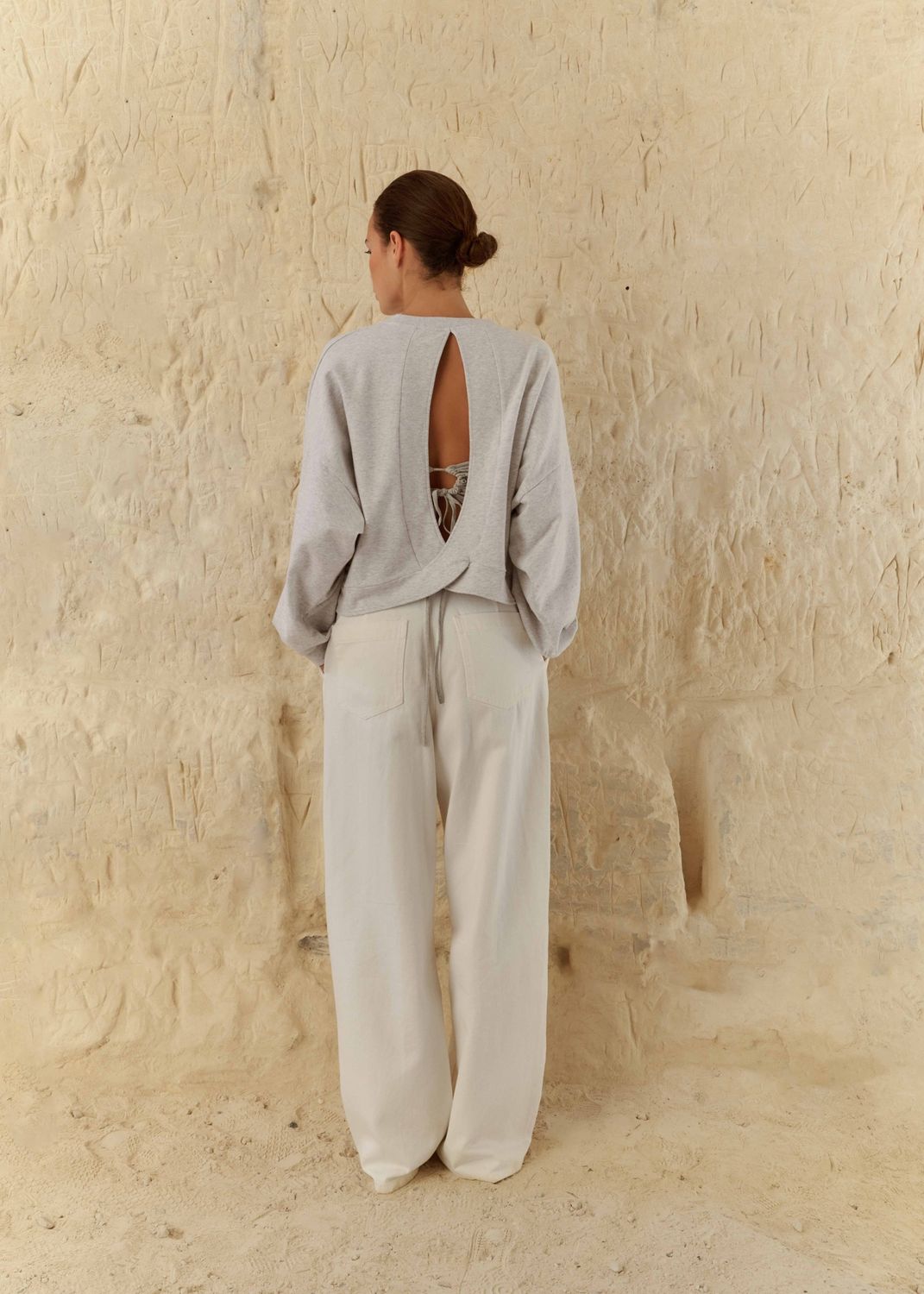 Onna&#39;CL Open Back Sweat - Grey Melee