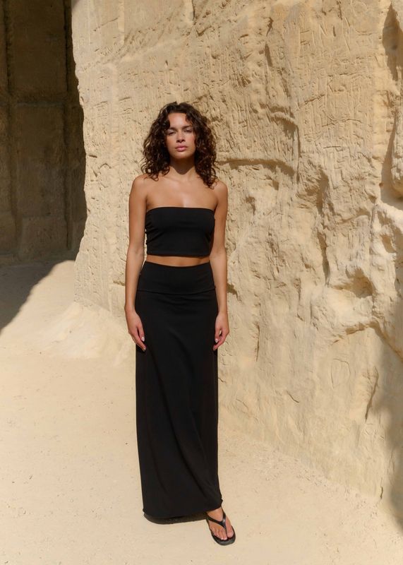 Manu&#39;CL Maxi Jersey Skirt - Black
