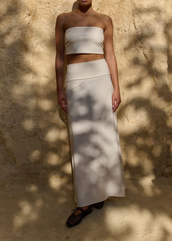 Manu&#39;CL Maxi Jersey Skirt - Off White