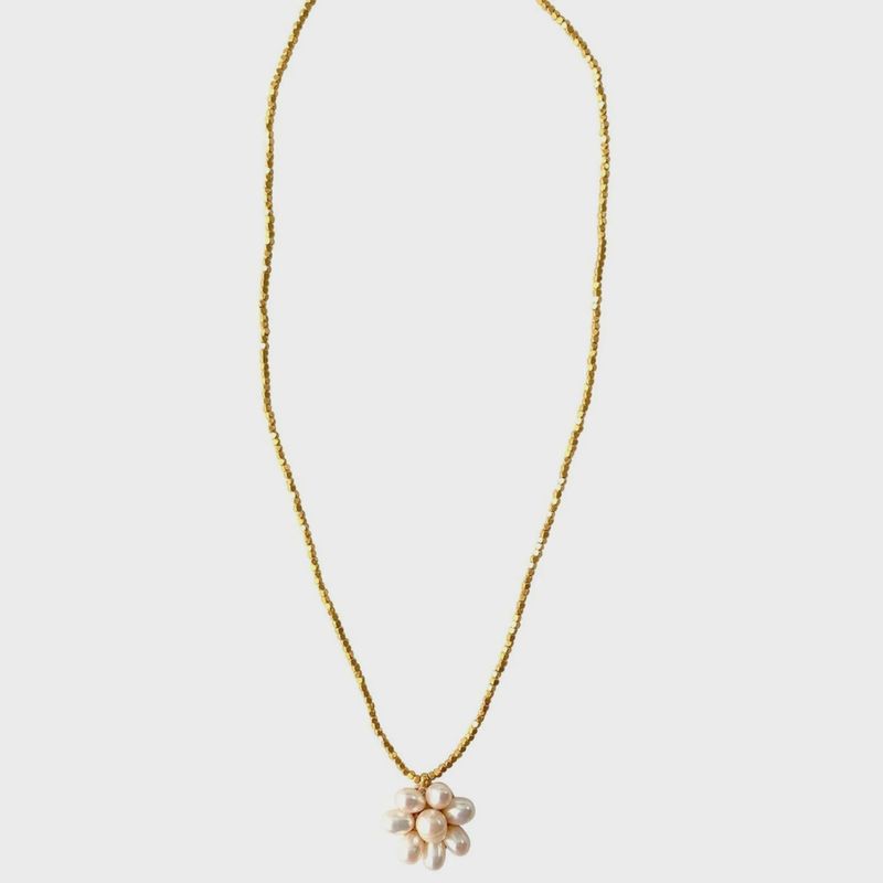 Necklace Fleur - Pearl