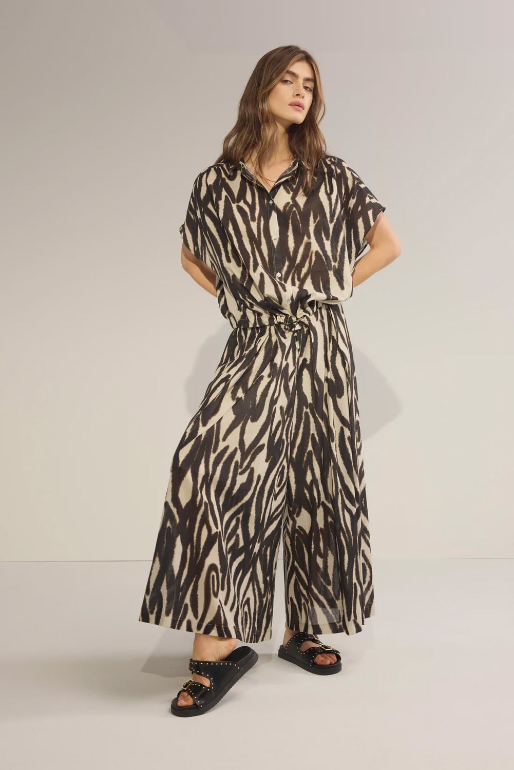 Palazzo Broek met Print - Multicolor