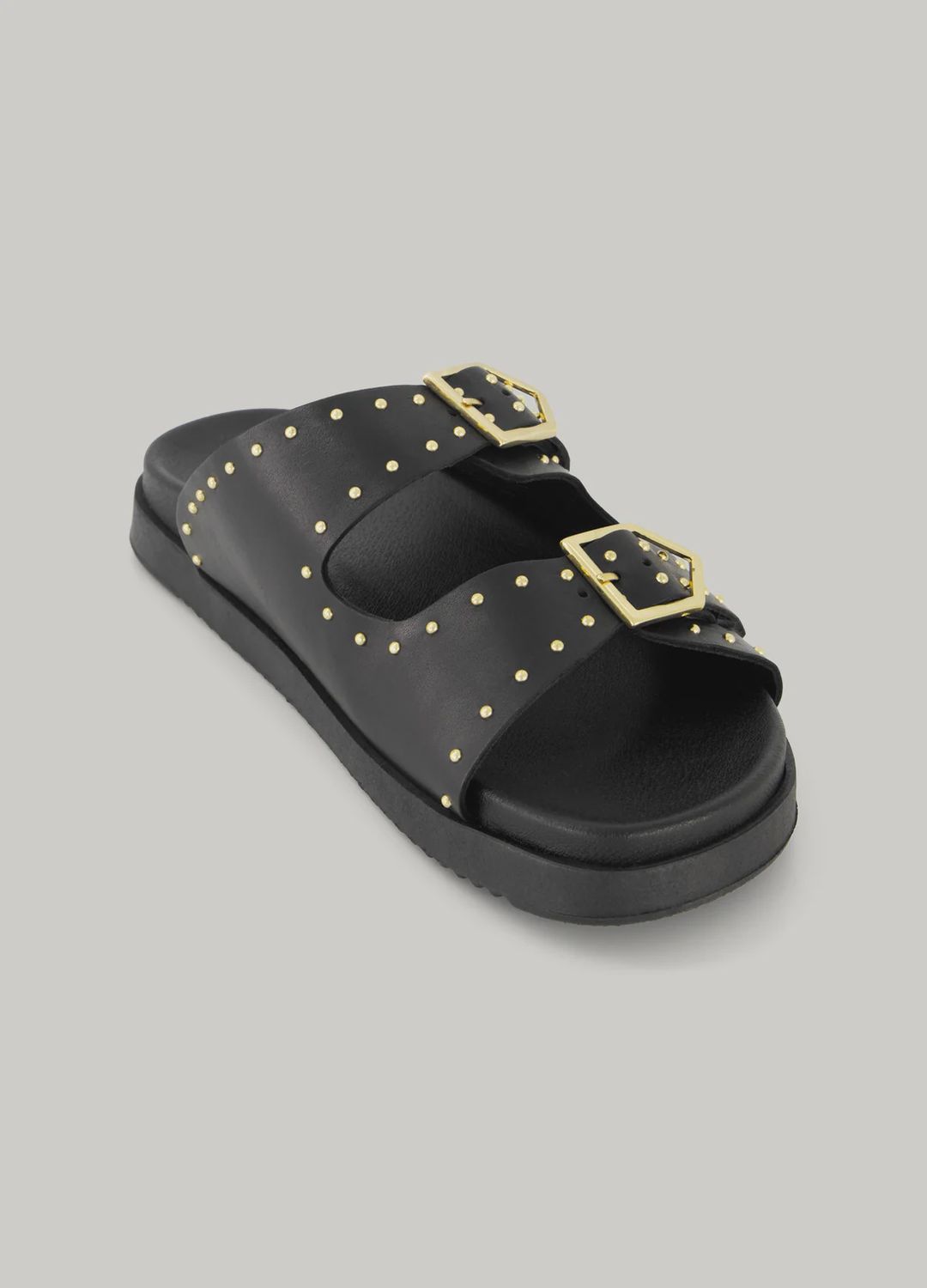 Leren Sandaal met Studs, Size: 36, Colour: BLACK
