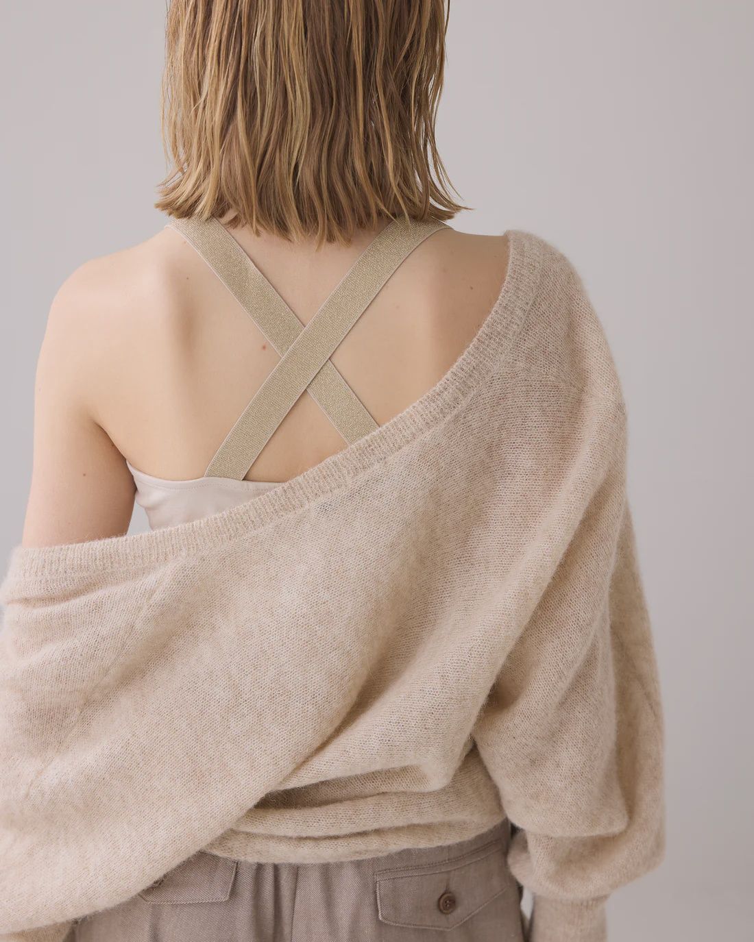 Top met Glitter Bandjes - Ivory