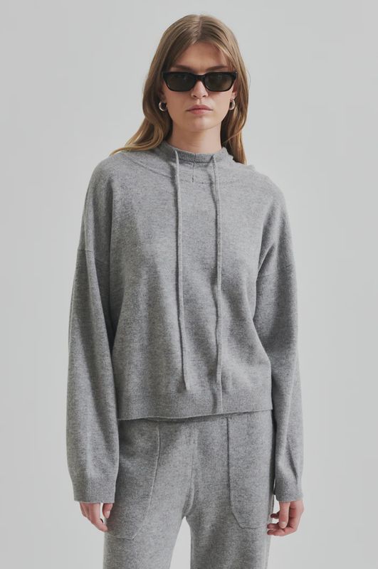 Lounge Knit Hoodie - Grey Melange