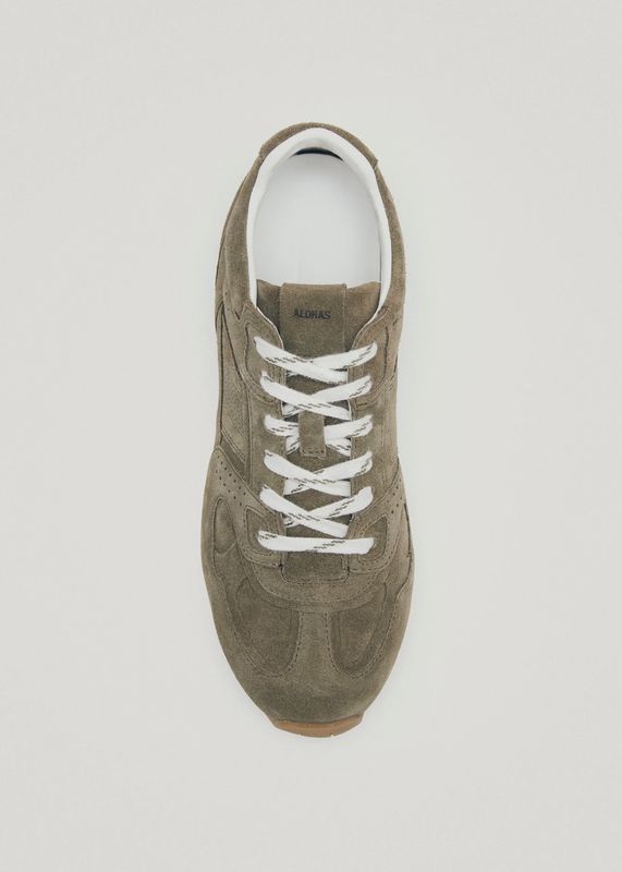 Suede Khaki Leather Sneakers