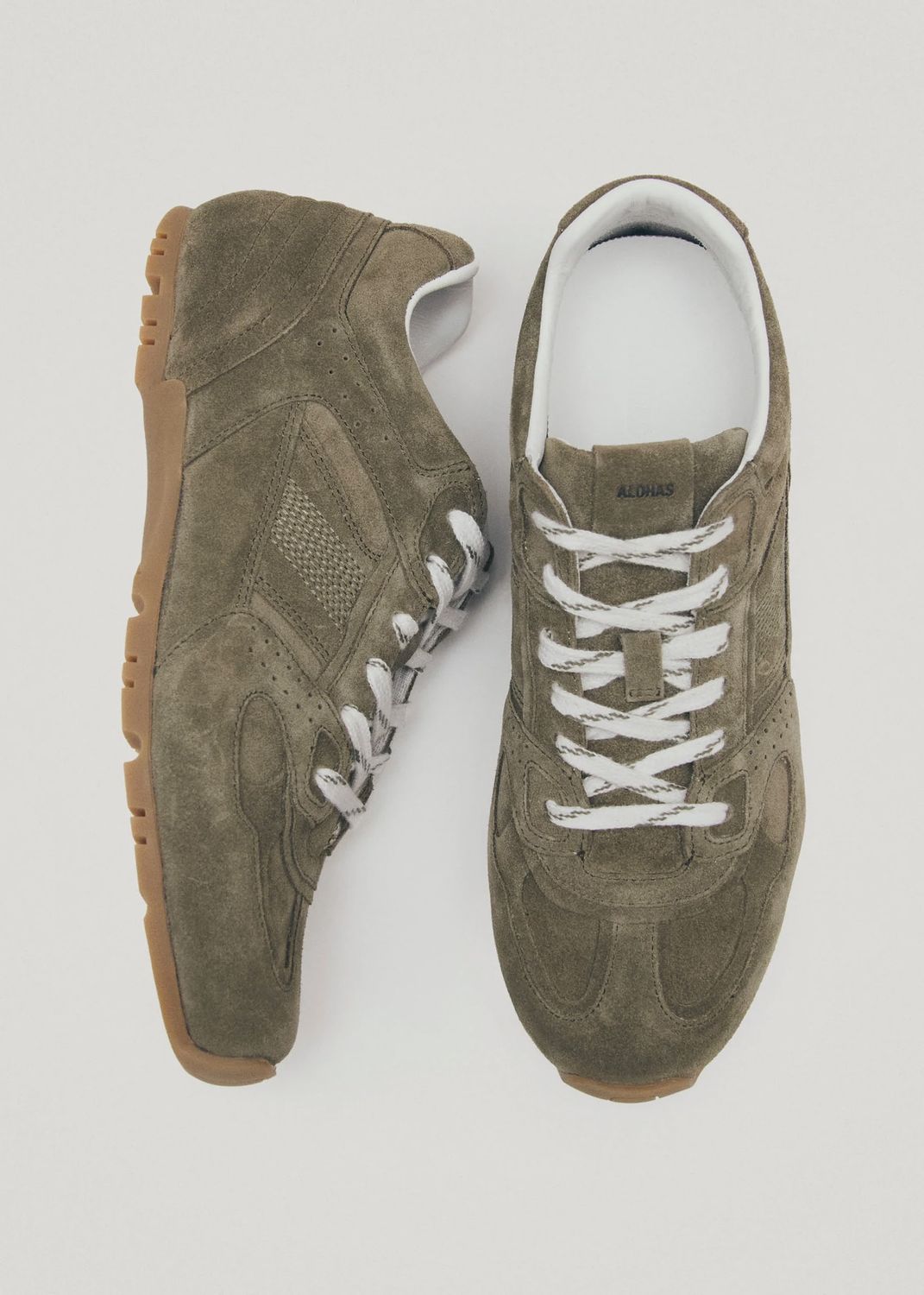 Suede Khaki Leather Sneakers
