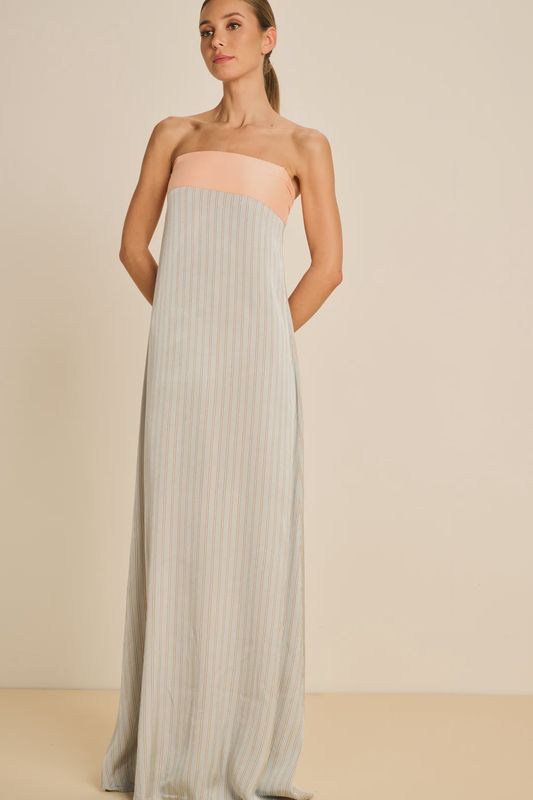 Dress Las Bayas Viscose Stripe - Apricot