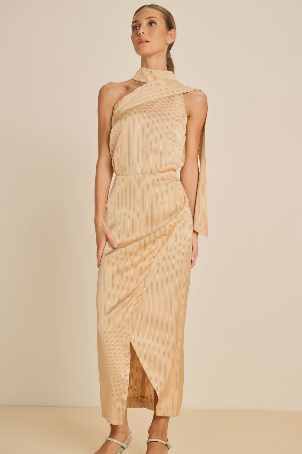 Top Lucia Viscose Stripe - Apricot