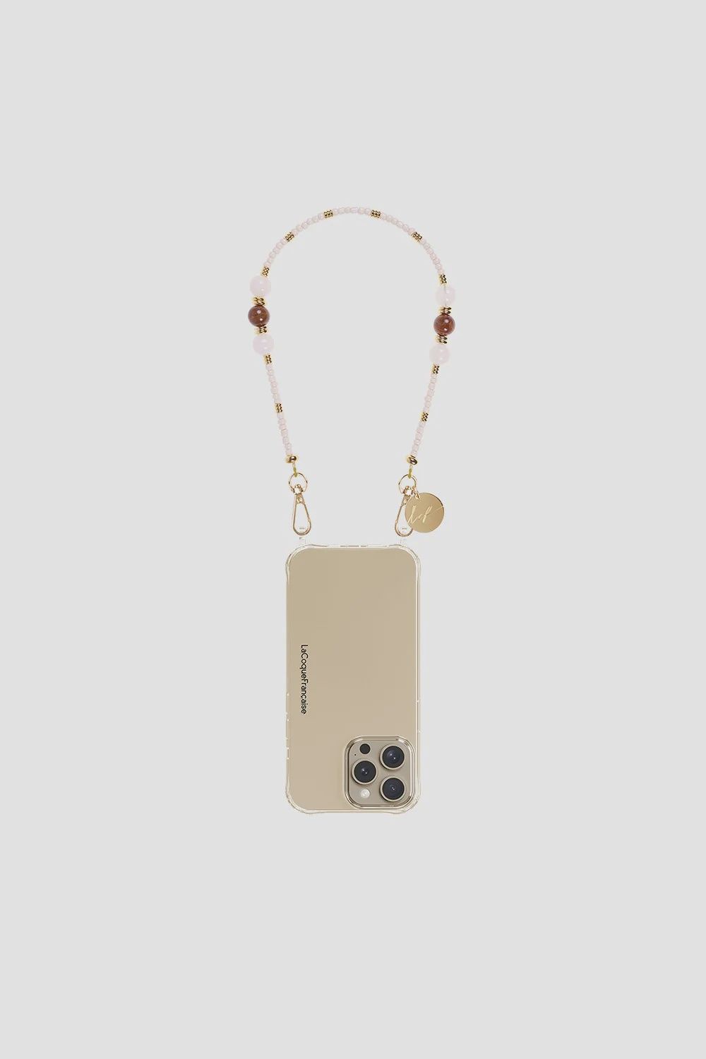 Telefoonkoord Iris - Beige Parels 40cm