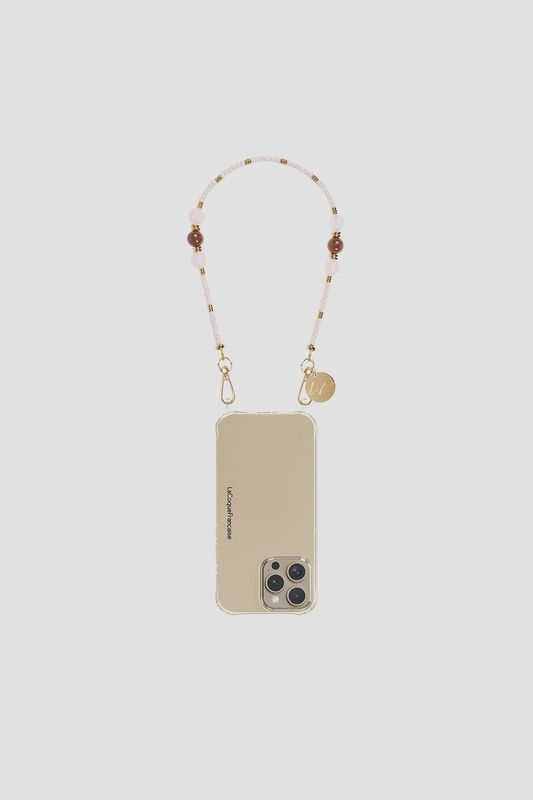 Telefoonkoord Iris - Beige Parels 40cm