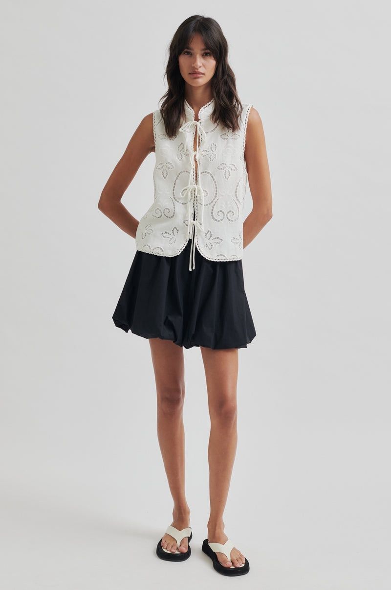 Nulana Mini Balloon Skirt - Black