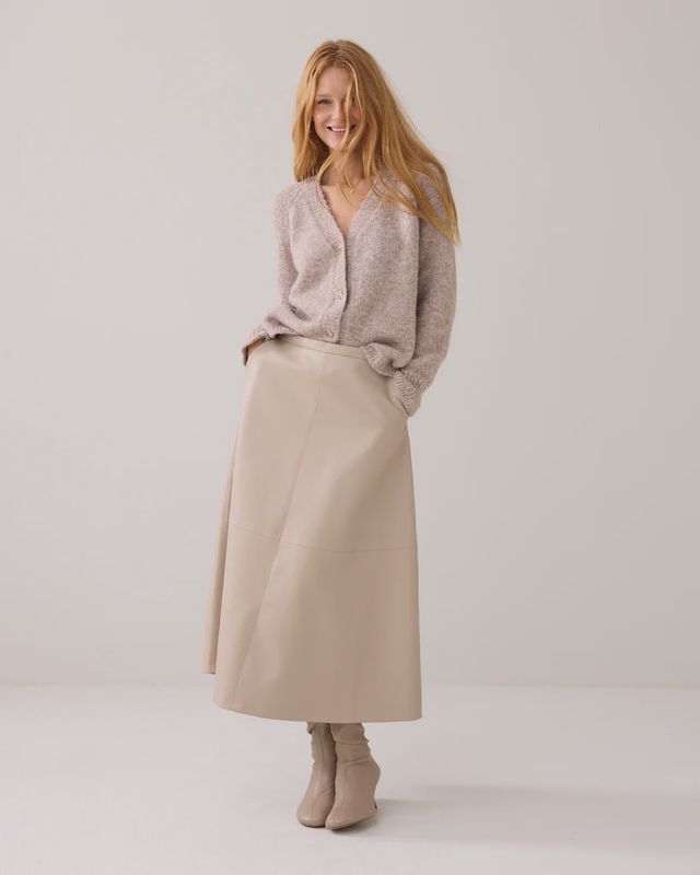 Faux Leather Skirt - Ash