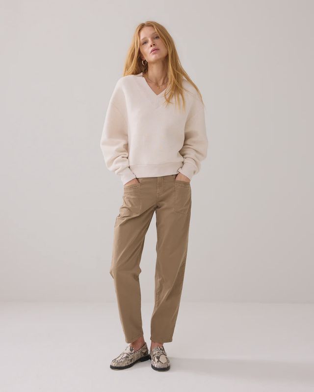 Soft V-neck Sweat - Ivory