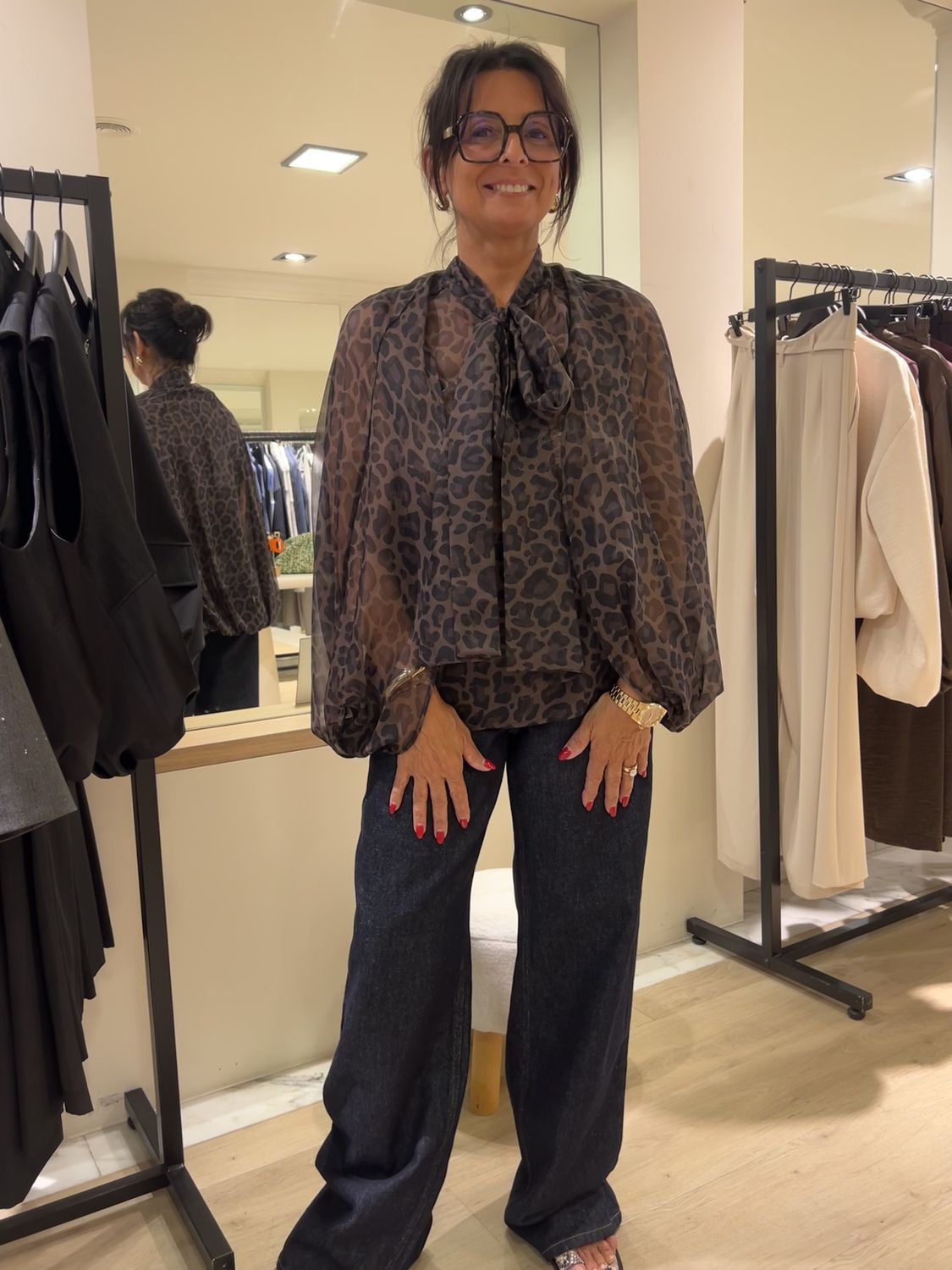 Leopard Cape Blouse