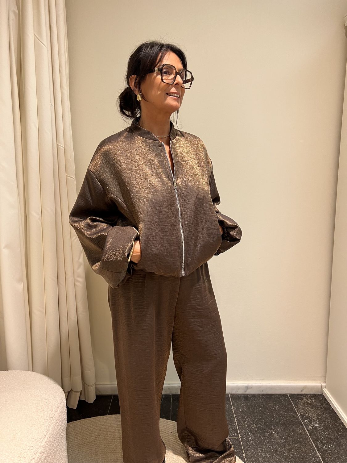 Bomber Met Glitter - Moro