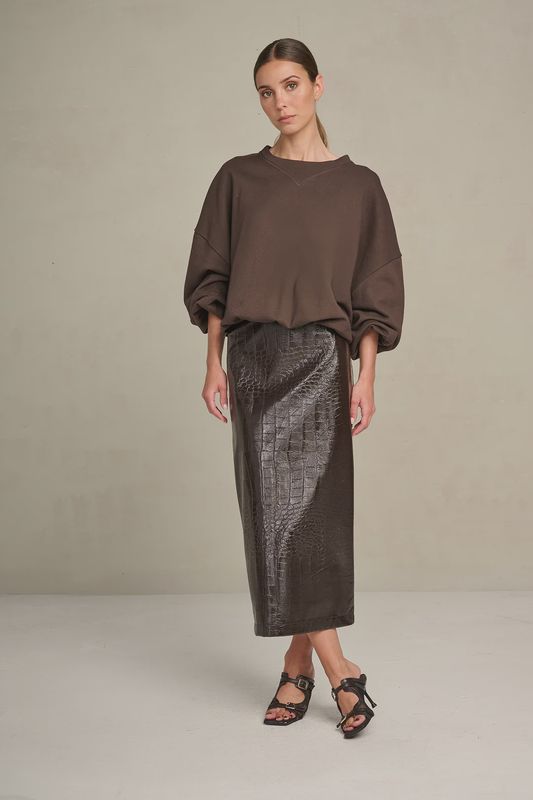 Skirt Cleo Croco - Chocolate