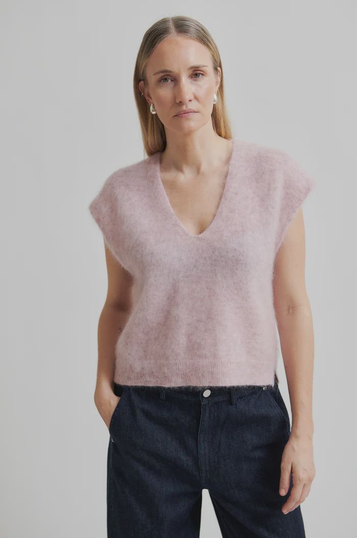 Camryn Knit Vest - Sepia Rose