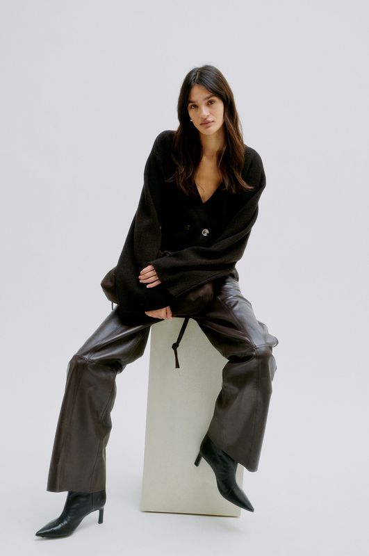 Letho Leather Trousers - chocolate plum